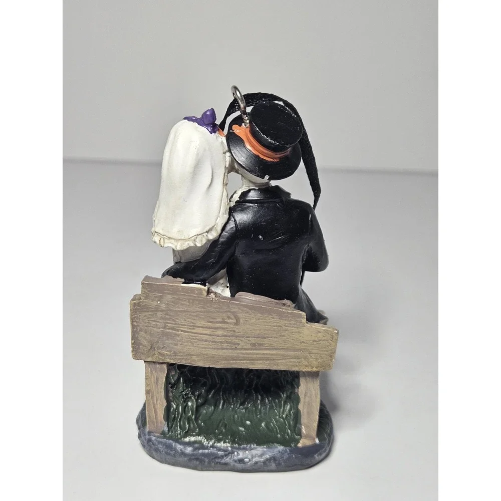 Cracker Barrel Halloween Skeleton Bride Groom Bench Ornament Together 4ever
